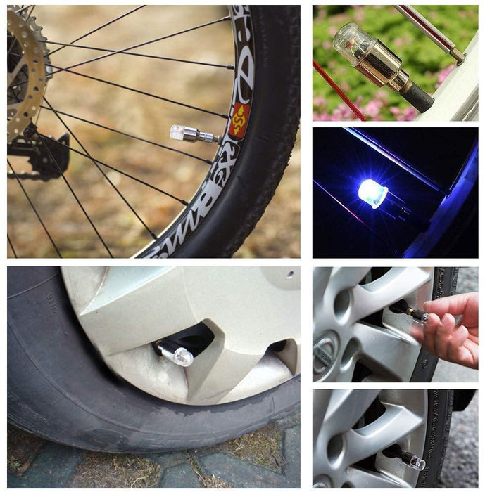 6PCS Car Auto Wheel Tire Tyre Air Valve Stem LED Light Cap Cover Accessories - Rokcar