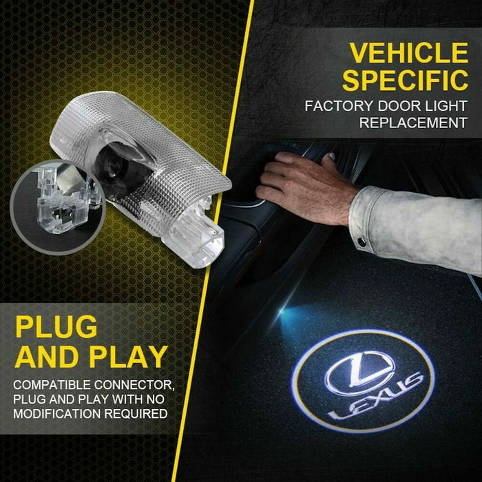 4PCS LED Logo Door Courtesy Light Shadow Laser Projector for Lexus ES LS LX RX GX