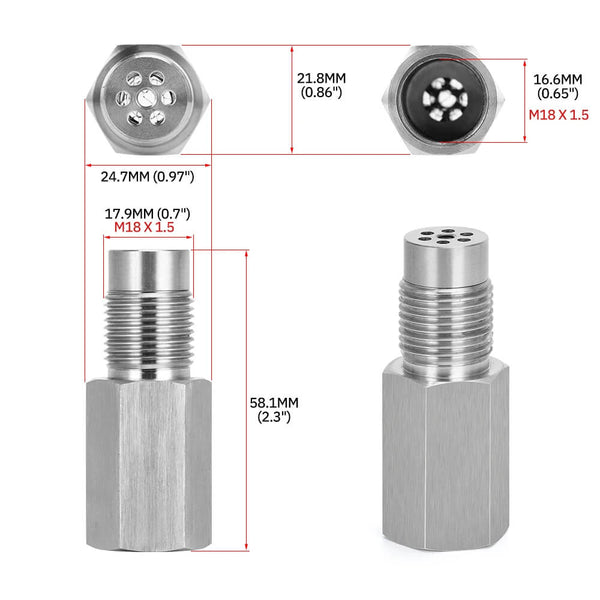 O2 Oxygen Sensor Spacer Fix P0420/P0042/P0430 Check Engine Light CEL Mini Catalytic Converter Generic Straight