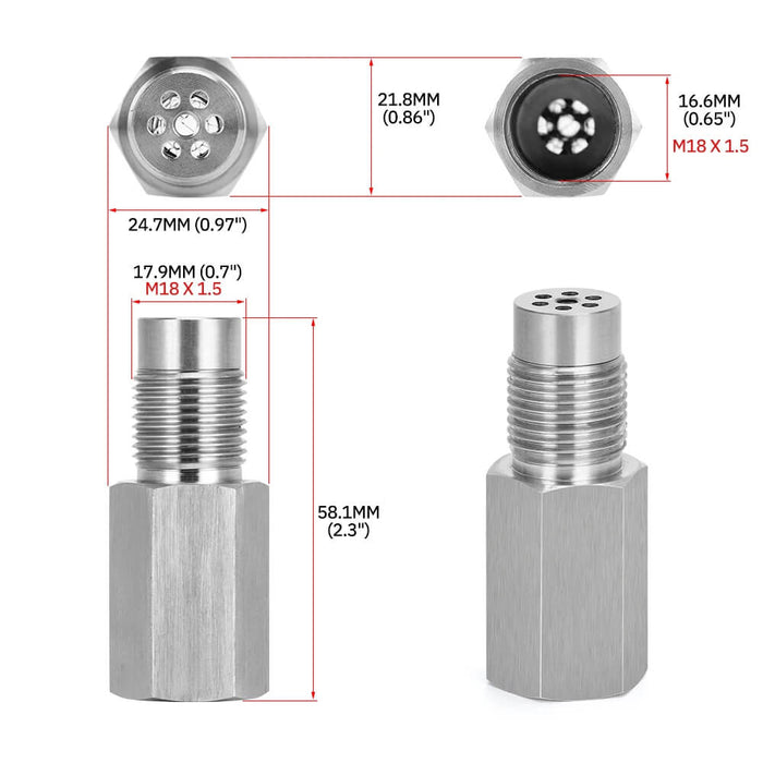 O2 Oxygen Sensor Spacer Fix P0420/P0042/P0430 Check Engine Light CEL Mini Catalytic Converter Generic Straight