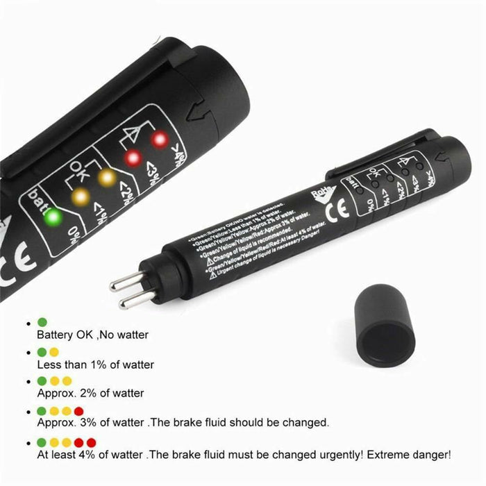Brake Fluid Liquid Oil Tester Pen 5 LED Indicator Car Testing Tool for DOT3/DOT4/DOT5 - Rokcar