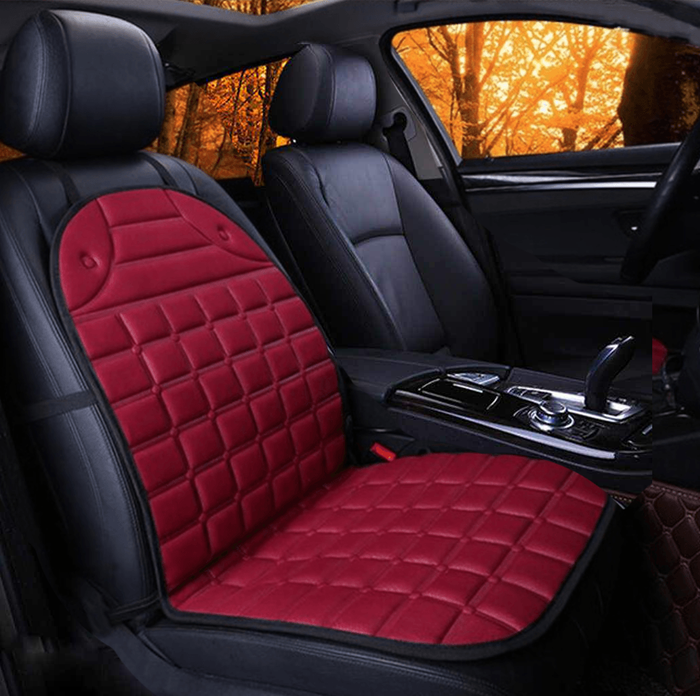 Car & SUV & Truck Seat Cushion, Black Polyester, Universal, Heated, Warm, For Winter - Rokcar