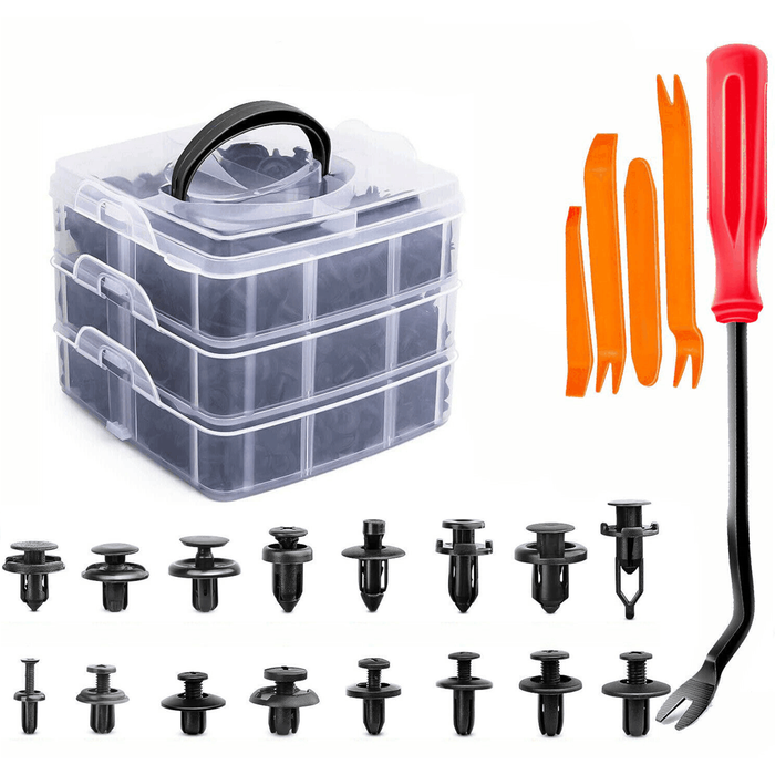 630PCS Car Retainer Clips Auto Fasteners Push Trim Clips Pin Rivet Bumper Kit - Rokcar