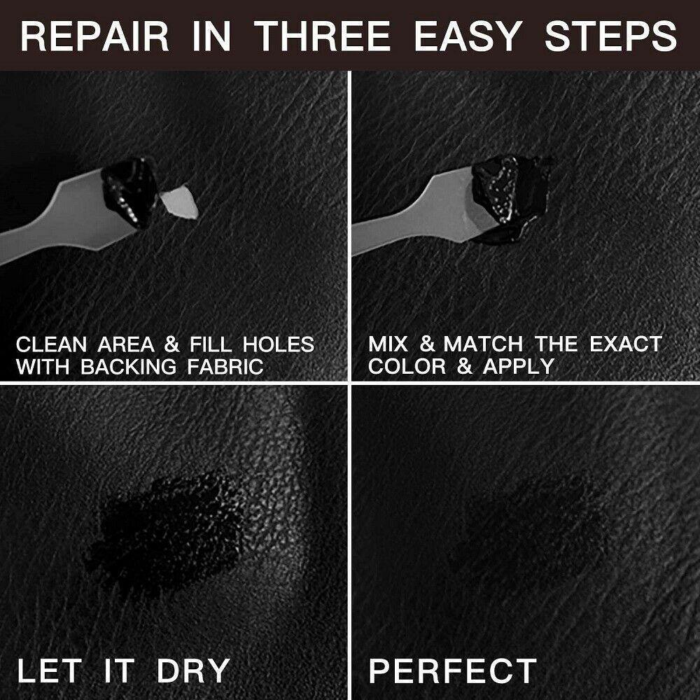 Advanced leather repair gel restores any scratch rip tear burn hole cr