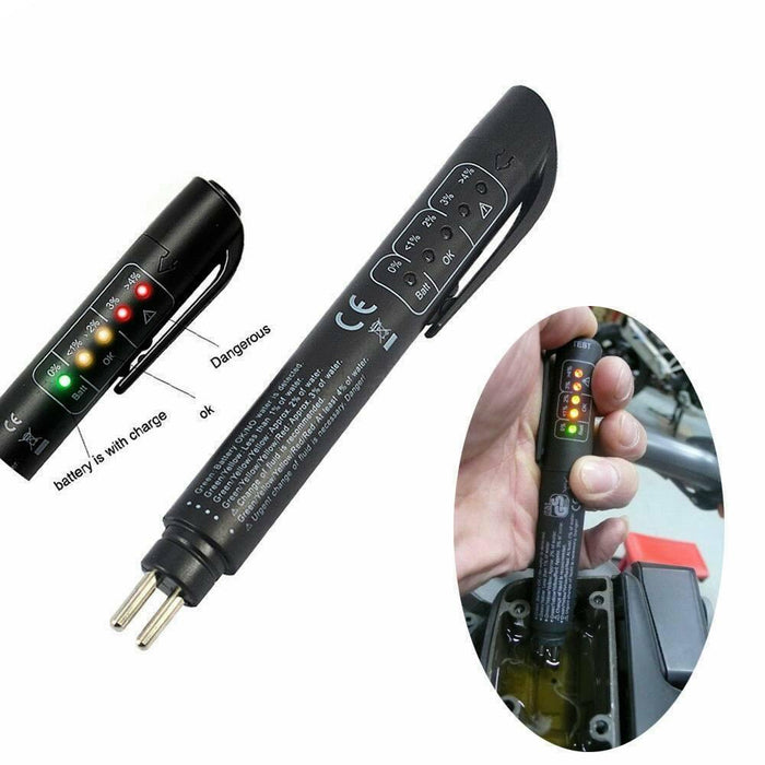 Brake Fluid Liquid Oil Tester Pen 5 LED Indicator Car Testing Tool for DOT3/DOT4/DOT5 - Rokcar
