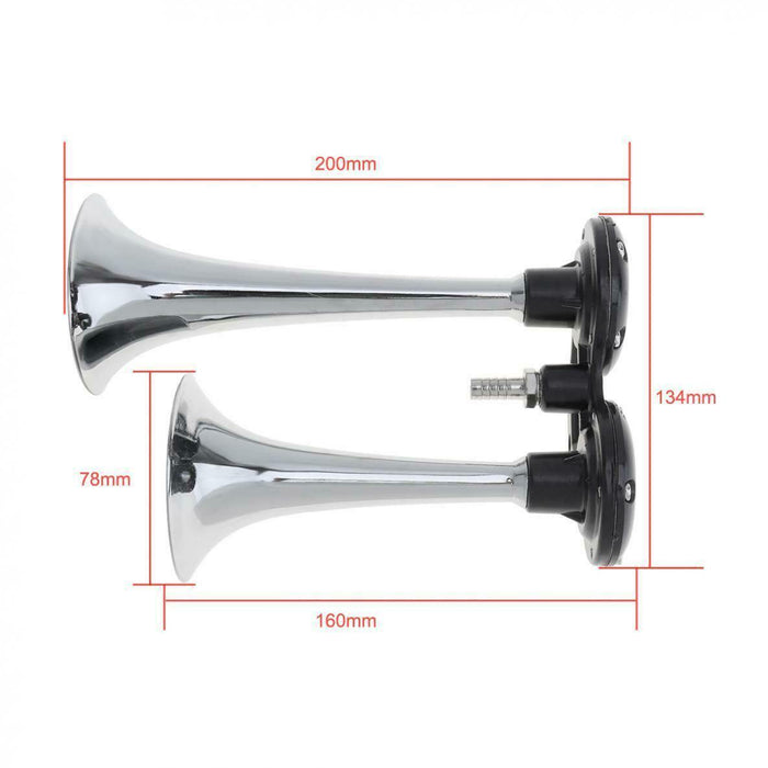 178dB Super Loud Air Horn Dual Trumpet Truck 12V Boat Truck Car Kit Compressor - Rokcar