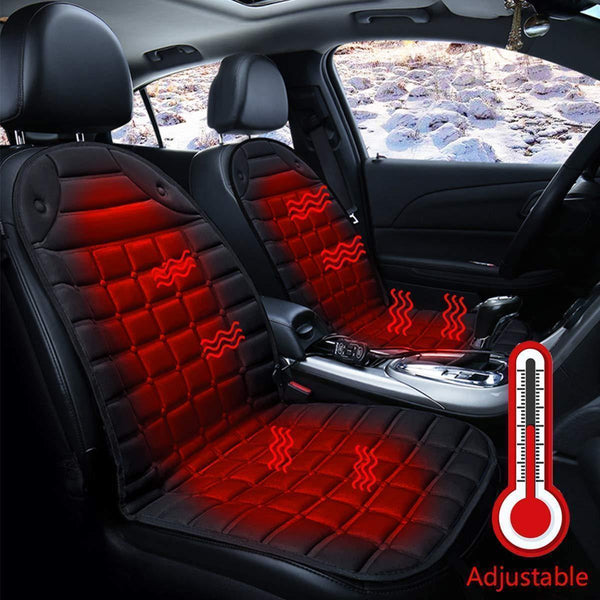 Car & SUV & Truck Seat Cushion, Black Polyester, Universal, Heated, Warm, For Winter - Rokcar