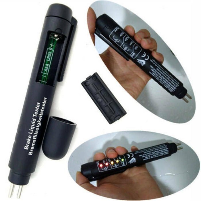 Brake Fluid Liquid Oil Tester Pen 5 LED Indicator Car Testing Tool for DOT3/DOT4/DOT5 - Rokcar