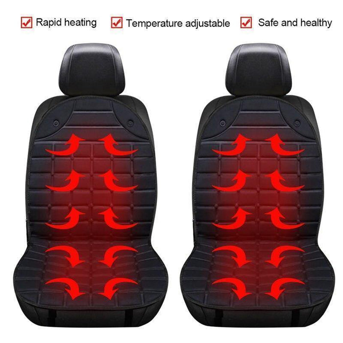 Car & SUV & Truck Seat Cushion, Black Polyester, Universal, Heated, Warm, For Winter - Rokcar