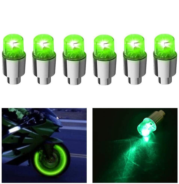 6PCS Car Auto Wheel Tire Tyre Air Valve Stem LED Light Cap Cover Accessories - Rokcar