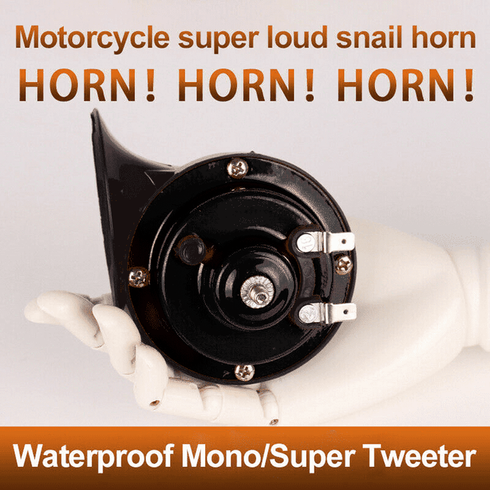 1 Pair 300DB Super Loud Train Horn for Truck Train Boat Car Air Electric Snail Single Horn Black - Rokcar