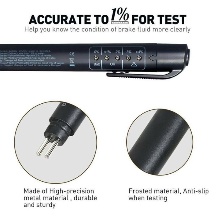 Brake Fluid Liquid Oil Tester Pen 5 LED Indicator Car Testing Tool for DOT3/DOT4/DOT5 - Rokcar