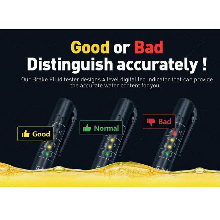 Brake Fluid Liquid Oil Tester Pen 5 LED Indicator Car Testing Tool for DOT3/DOT4/DOT5 - Rokcar