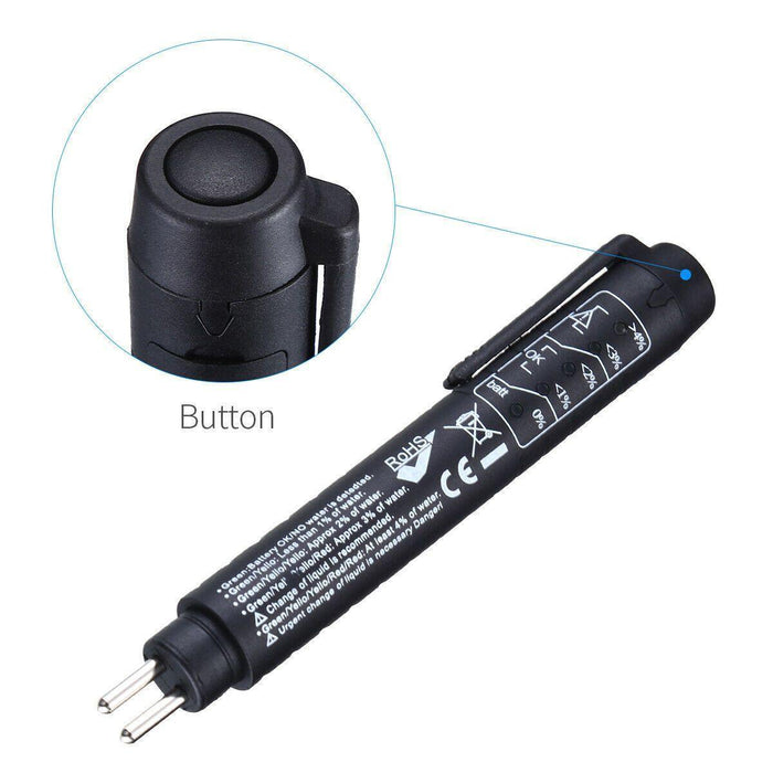 Brake Fluid Liquid Oil Tester Pen 5 LED Indicator Car Testing Tool for DOT3/DOT4/DOT5 - Rokcar
