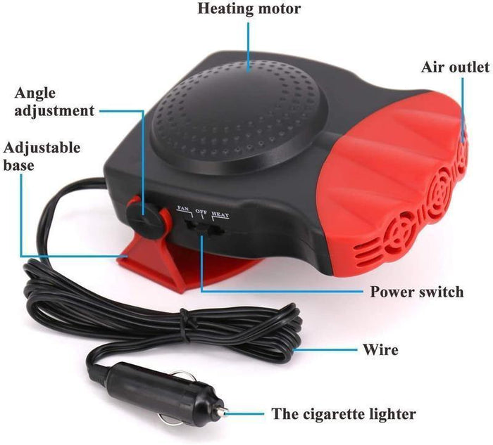 Premium Car Heater Portable Plug In Windshield Defroster 12 Volt Space Heater For Car - Rokcar