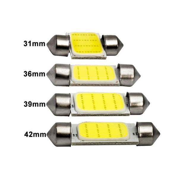 C10W C5W LED COB Festoon 31mm 36mm 39mm 41/42mm 12V White Bulbs - Rokcar