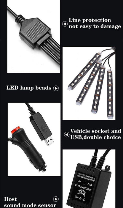 36 LED Car Charge Interior Accessories Floor Decorative Atmosphere Lamp Light - Rokcar