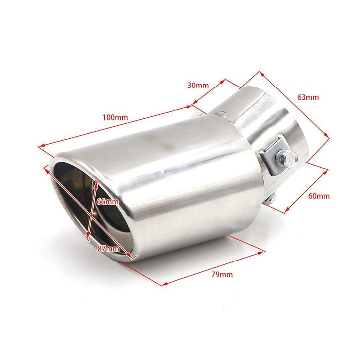 Chrome Car Stainless Steel Rear Exhaust Pipe Tail Muffler Tip Round Accessories - Rokcar