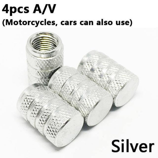 4pcs Aluminium Car Wheel Tyre Valve Stem Air Dust Cover Screw Caps Accessories - Rokcar