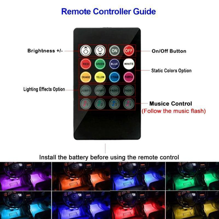 36 LED Car Charge Interior Accessories Floor Decorative Atmosphere Lamp Light - Rokcar