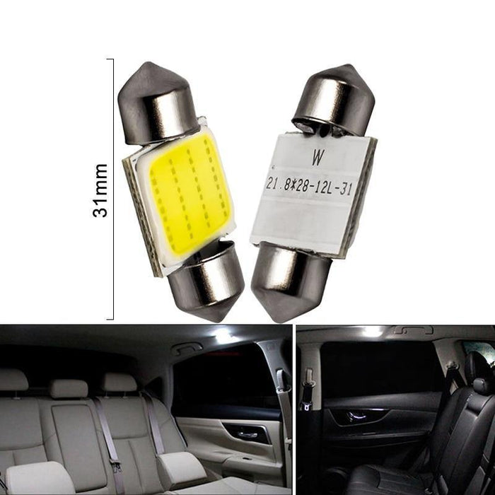 C10W C5W LED COB Festoon 31mm 36mm 39mm 41/42mm 12V White Bulbs - Rokcar