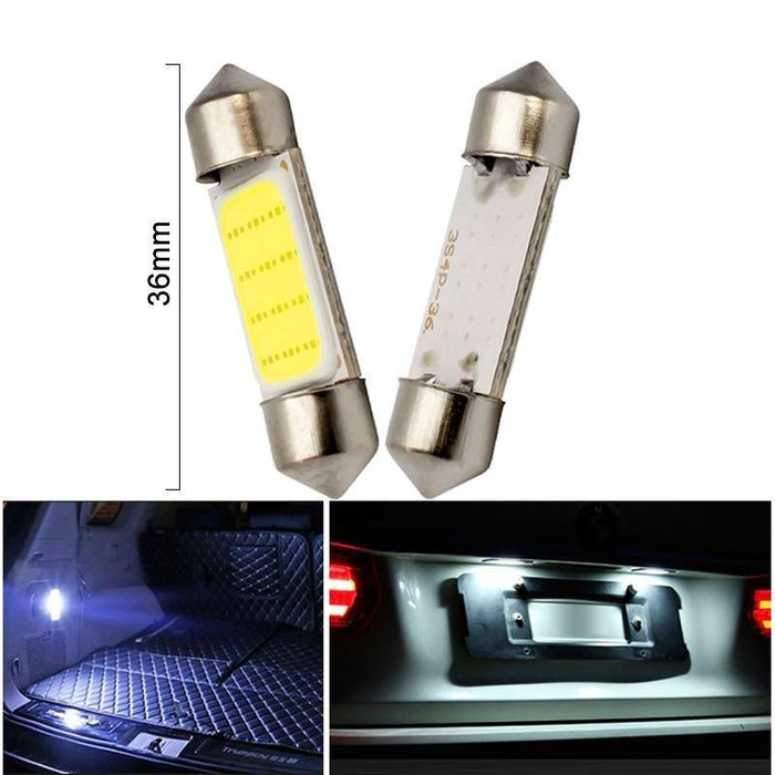 C10W C5W LED COB Festoon 31mm 36mm 39mm 41/42mm 12V White Bulbs - Rokcar