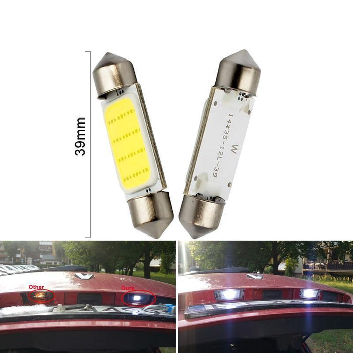 C10W C5W LED COB Festoon 31mm 36mm 39mm 41/42mm 12V White Bulbs - Rokcar