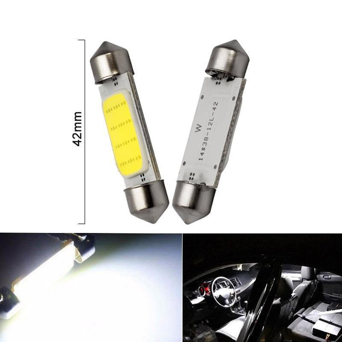 C10W C5W LED COB Festoon 31mm 36mm 39mm 41/42mm 12V White Bulbs - Rokcar