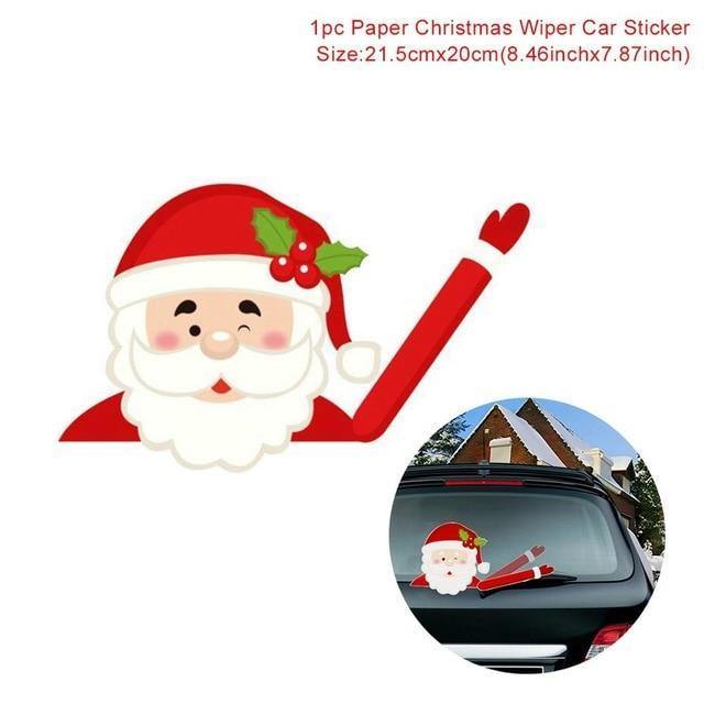 Christmas Rear Windshield Santa Claus Window Decals Car Wiper Sticker - Rokcar