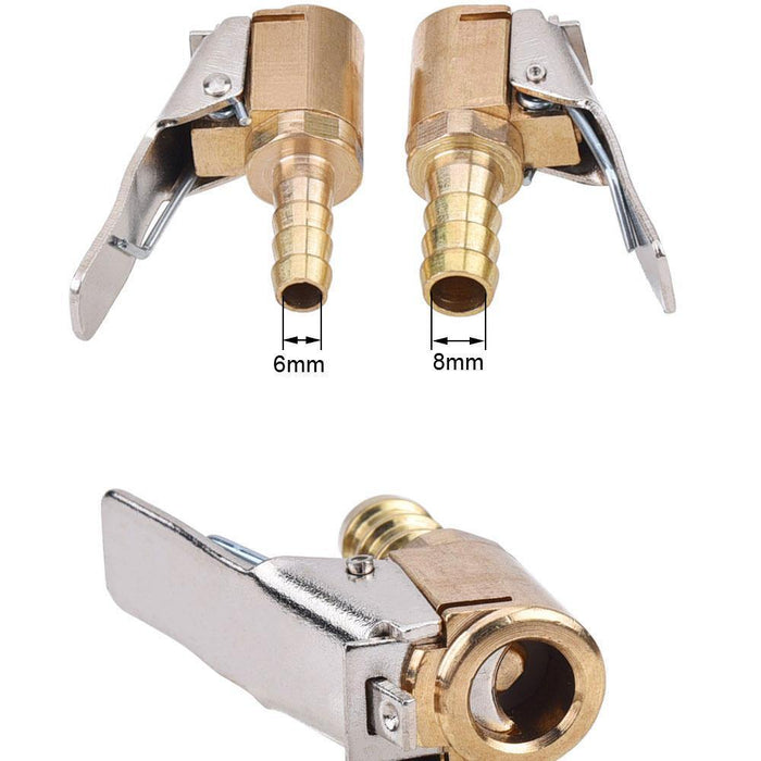 6mm 8mm Auto Air Pump Chuck Clip Car Truck Tyre Tire Inflator Valve Connector - Rokcar
