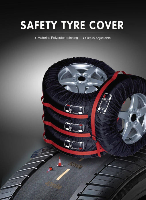 4Pcs Spare Tire Cover Case Polyester Tire Storage Bags Wheel Protector - Rokcar