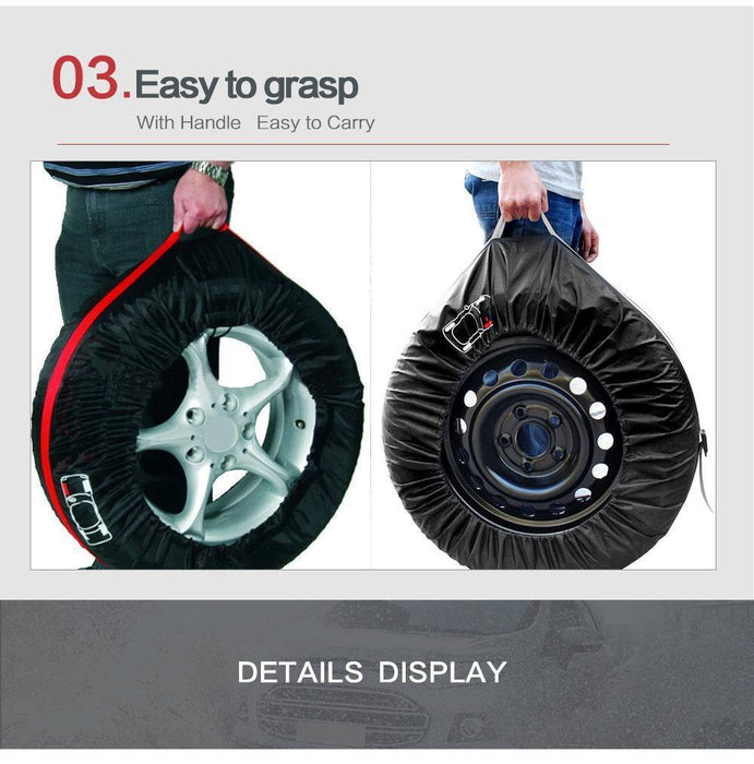 4Pcs Spare Tire Cover Case Polyester Tire Storage Bags Wheel Protector - Rokcar