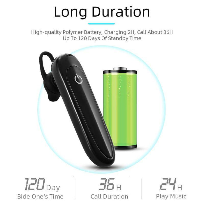 Wireless Earphone 24 Hours Play Business Bluetooth Headset Car Hands Free With Mic - Rokcar