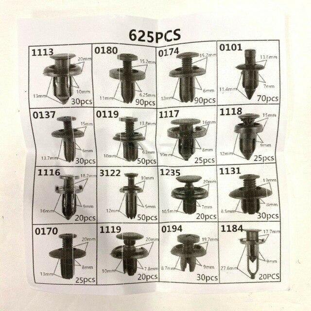 630PCS Car Retainer Clips Auto Fasteners Push Trim Clips Pin Rivet Bumper Kit - Rokcar