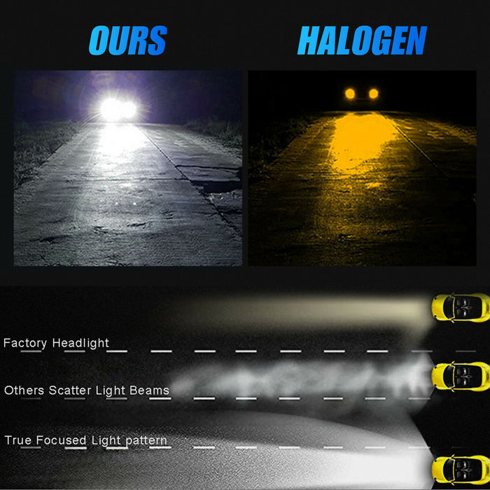 4PCS 9005 9006 LED Combo Headlight Bulb High Low Beam Kit 6000K Super Bright White