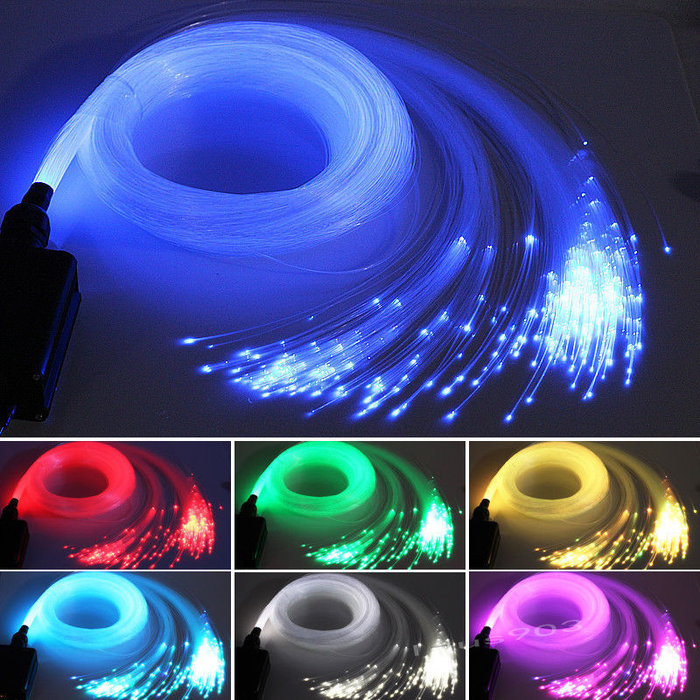 12V 16W RGB LED Fiber Optic Star Ceiling Light Kit 260pcs 2M 0.75mm