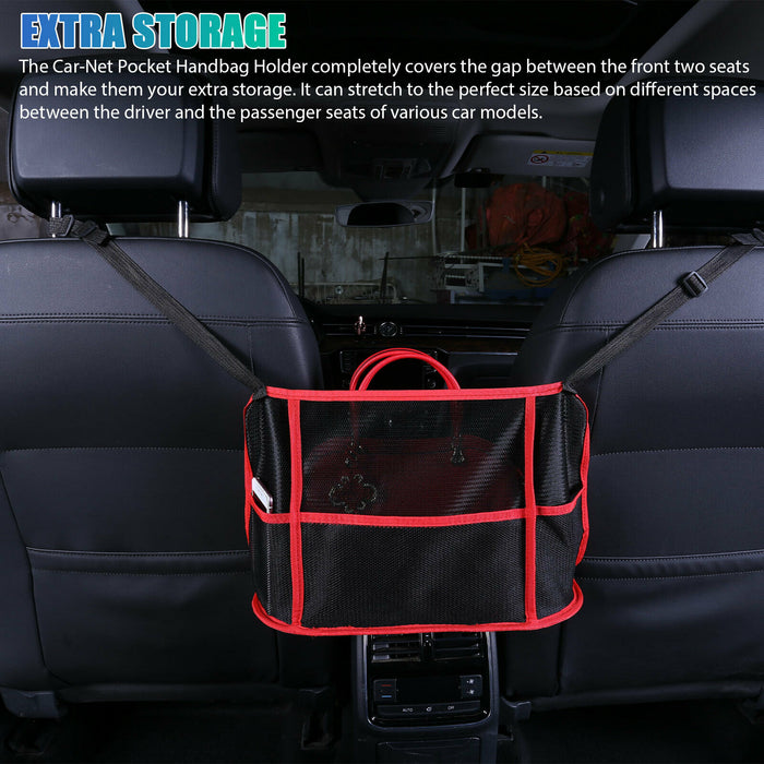 Car Mesh Organizer Bag Net Pocket Handbag Seat Side Storage Organizer Universal