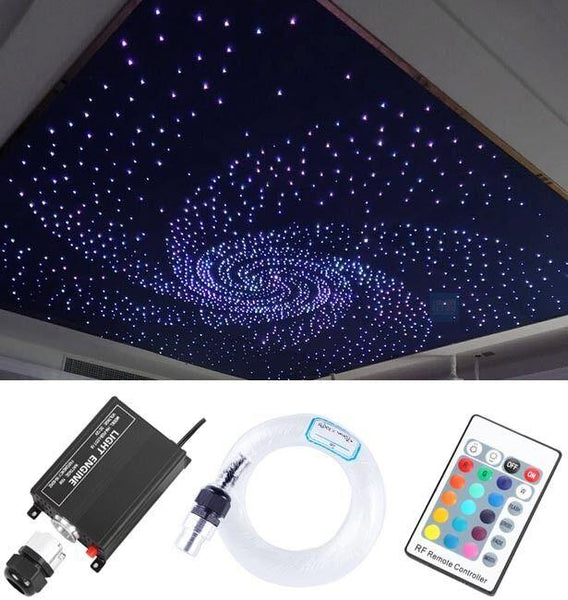 12V 16W RGB LED Fiber Optic Star Ceiling Light Kit 260pcs 2M 0.75mm