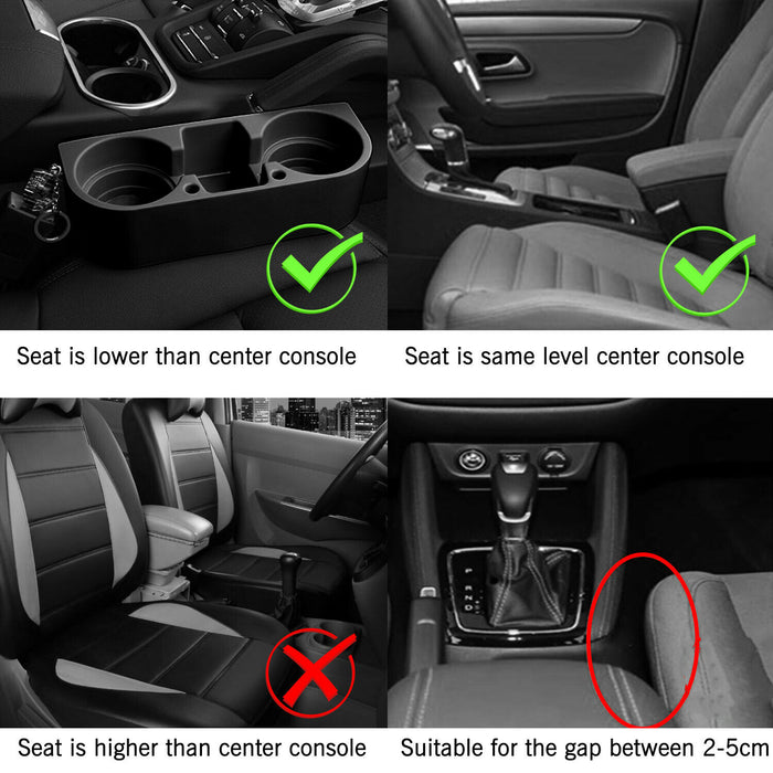 Car Seat Seam Wedge Cup Holder Food Drink Bottle Mount Stand Storage Organizer