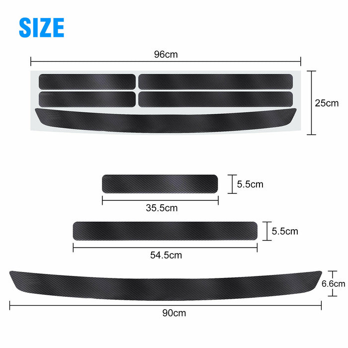 6PCS Car Door Sill Scuff Plate Protector Guard Carbon Fiber Stickers Accessories