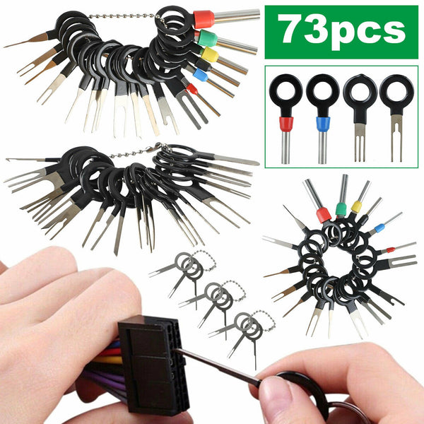 73PCS Wire Terminal Removal Tool Car Electrical Wiring Crimp Connector Pin Kit