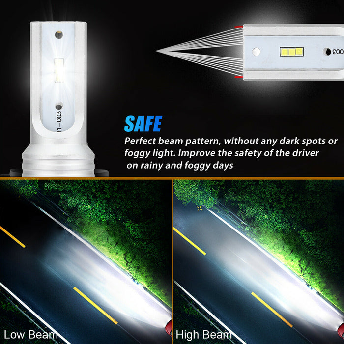 4PCS 9005 9006 LED Combo Headlight Bulb High Low Beam Kit 6000K Super Bright White