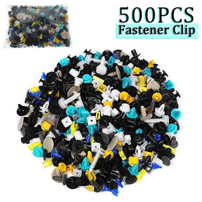 500PCS Mixed Auto Car Fastener Clip Bumper Fender Trim Plastic Rivet Door Panel