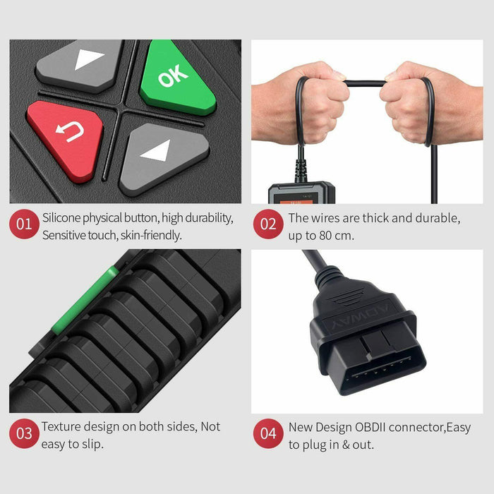 Automotive OBD2 Scanner OBD Code Reader Car Check Engine Fault Diagnostic Tool - Rokcar