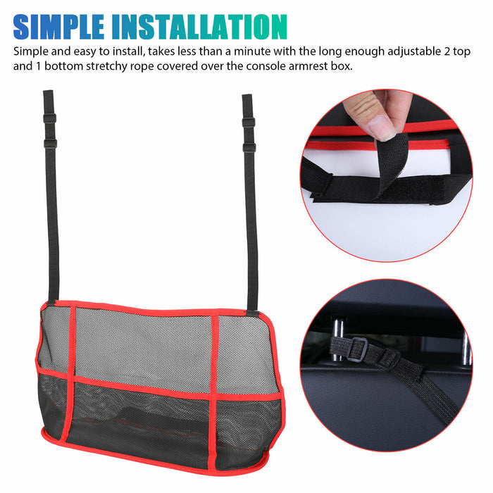 Car Mesh Organizer Bag Net Pocket Handbag Seat Side Storage Organizer Universal
